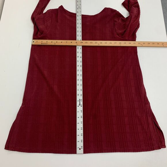 J.Jill Wearever Textured Tunic Womens LP Large Petite Dark Red Double Slit - Picture 8 of 16